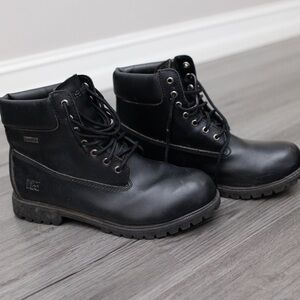 Rugged Outback Black Impermeable Waterproof Hiking Boots, Men's Black Boots